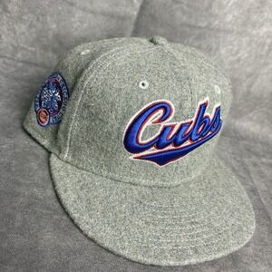Chicago Cubs New Era 59Fifty Hat‎ Fitted 7 1/4 Grey Wool Wrigley Field Patch NEW